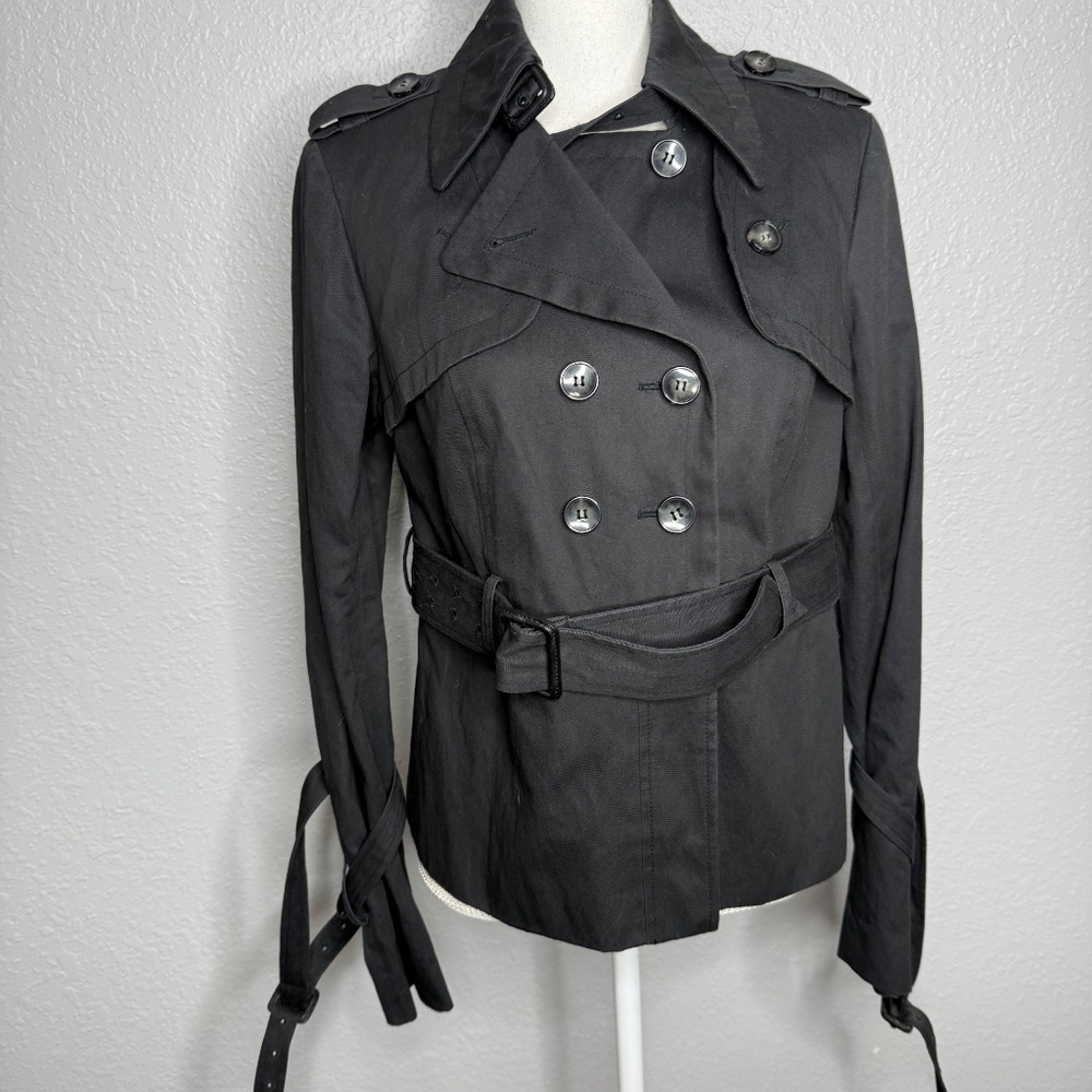 All Saints Black short  trench style short coat Jacket -cp